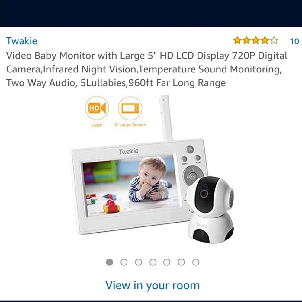 New Twakie Video Baby Monitor with Large 5" HD LCD Display